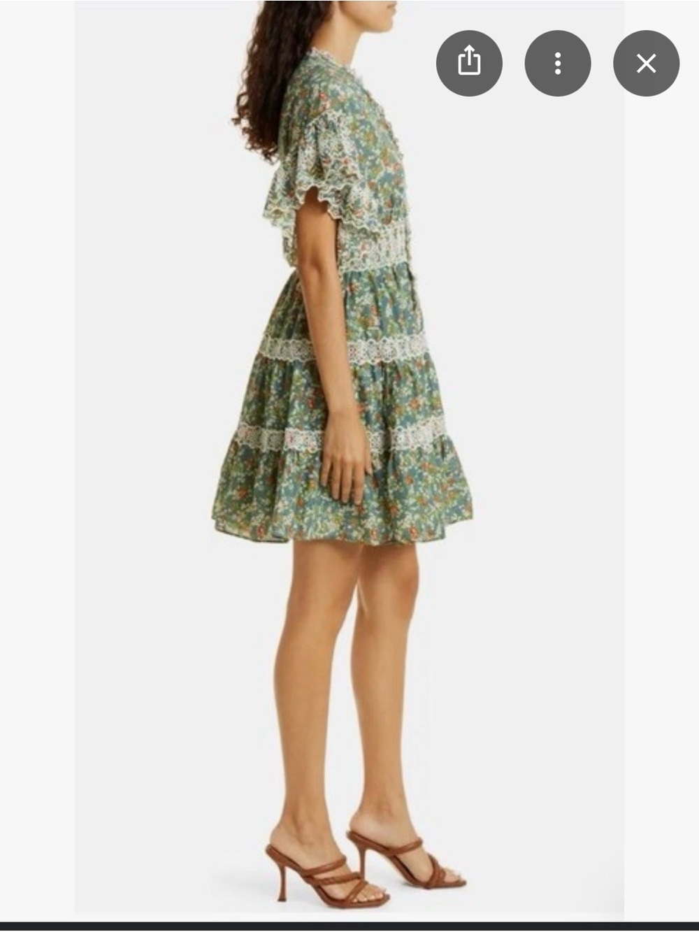 Floral Lace-Trim Dress - Picture 4 of 5